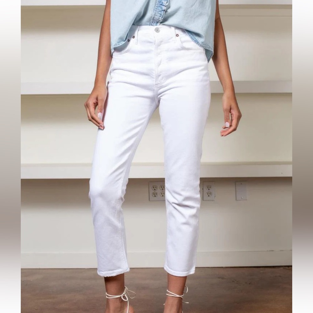 Agolde Women's Straight Leg Jeans - White